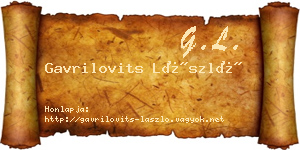 Gavrilovits László névjegykártya