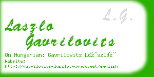 laszlo gavrilovits business card